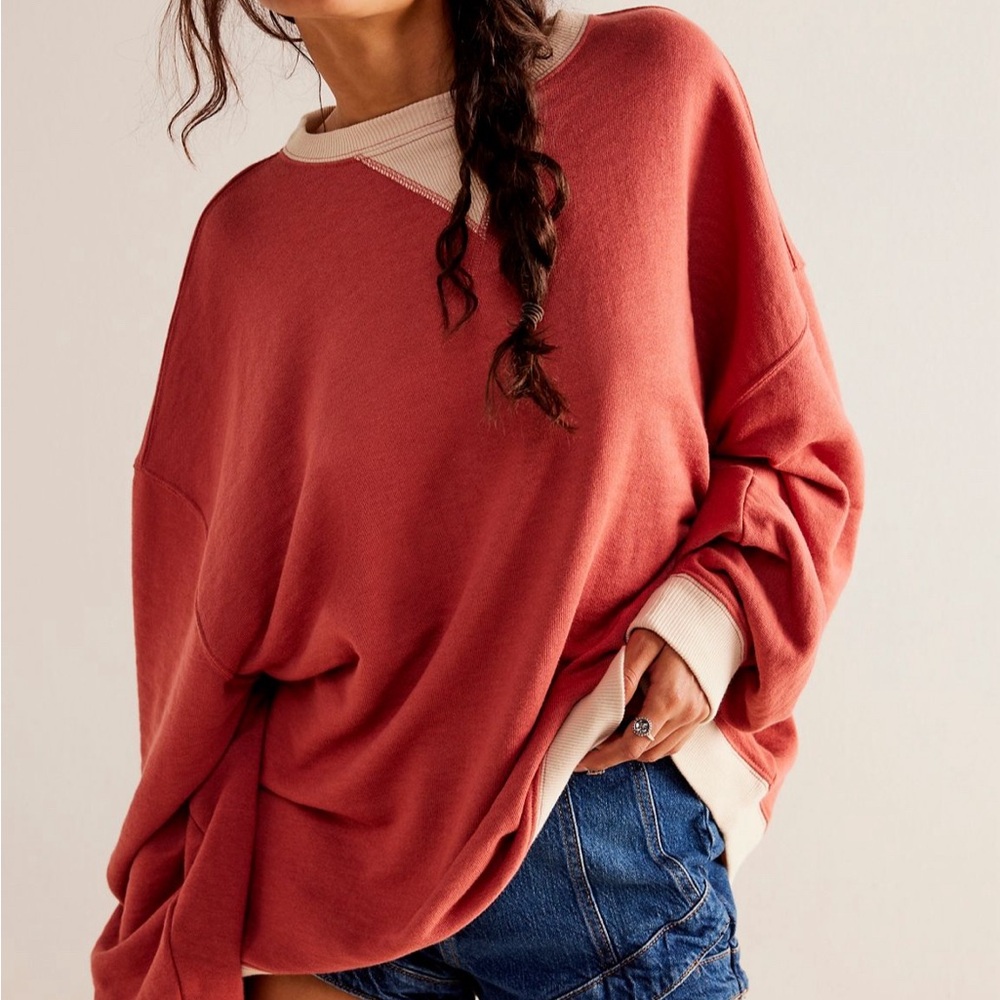Free People Classic Colorblock Sweatshirt size S NWT